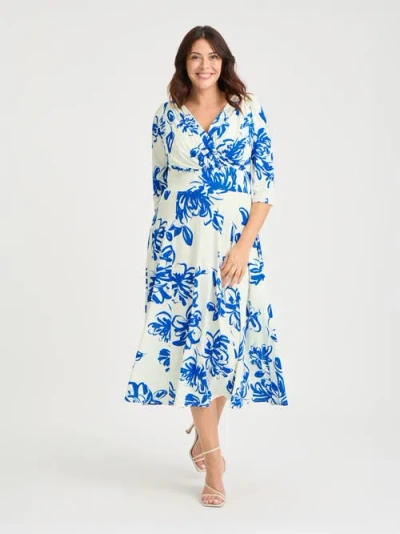 Scarlett & Jo Helena Jersey Midi Dress In Blue