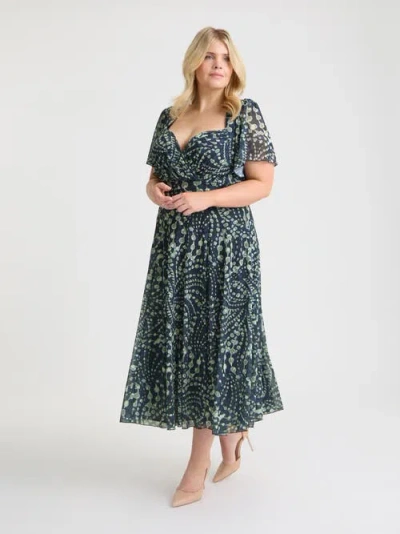 Scarlett & Jo Liz Floral Bolero Wrap Bodice Midi Dress In Multi