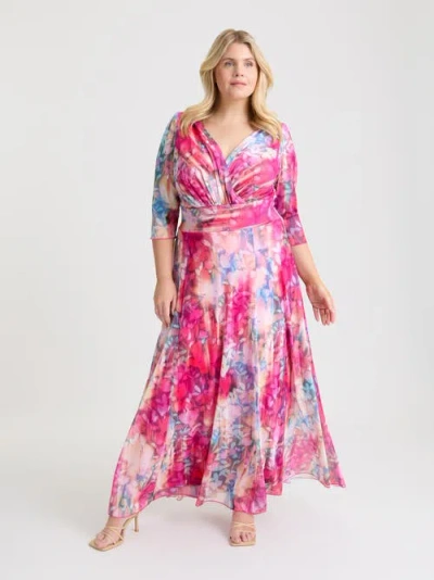 Scarlett & Jo Verity Abstract Print Maxi Gown In Multi
