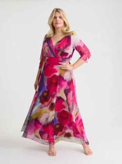 Scarlett & Jo Verity Abstract Print Maxi Gown In Multi