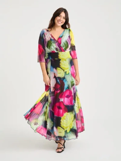 Scarlett & Jo Verity Print Maxi Gown In Multi