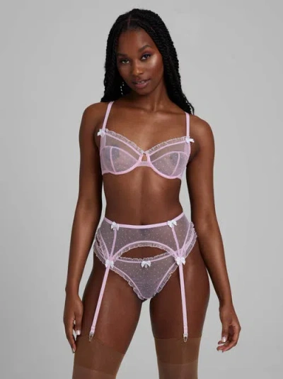 Scarlett Gasque Polka-dot Suspender Belt In Pink