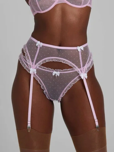 Scarlett Gasque Polka-dot Thong In Pink