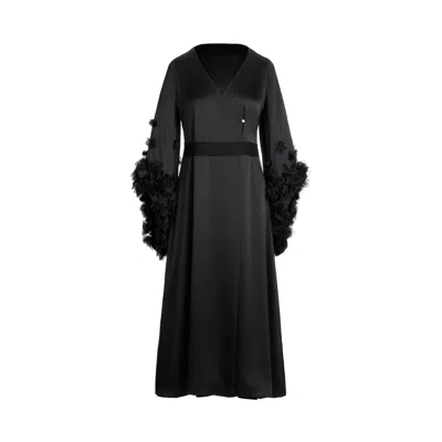Scarlett Gasque Women's Black  Floral Affair Robe