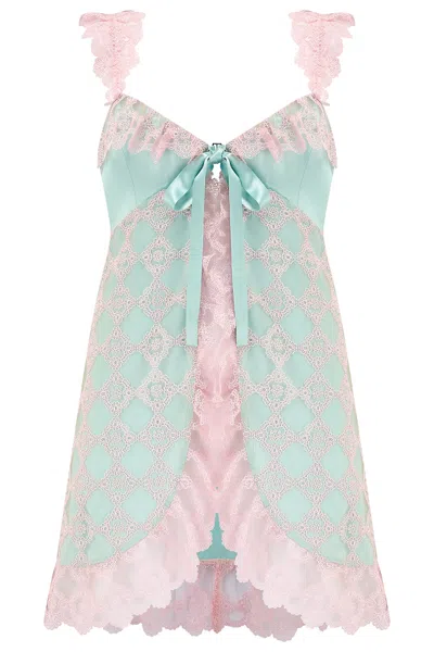 Scarlett Gasque Women's Green / Pink / Purple Misses Macaron Babydoll Dress In Green/pink/purple