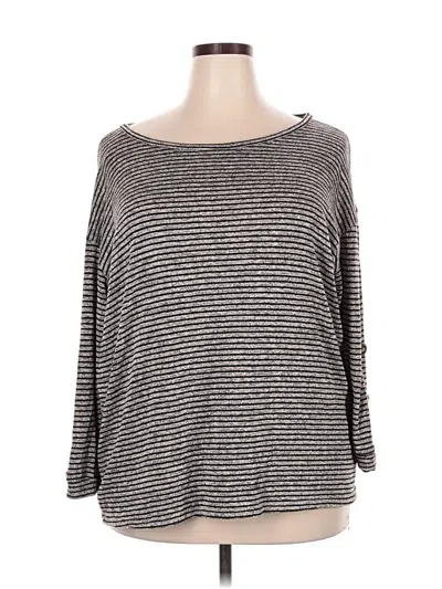 Pre-owned Scarlett Long Sleeve Top Gray Boatneck Tops