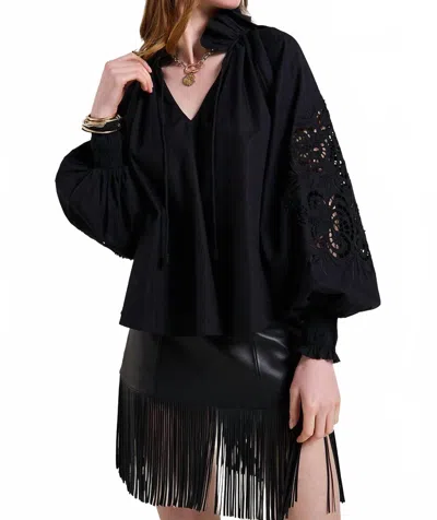 Scarlett Poppies Antonina Top In Onyx Black