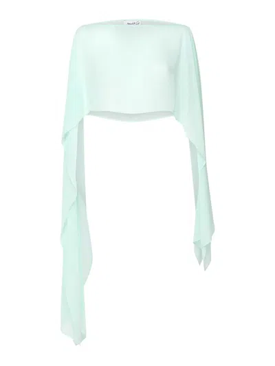 Scarlett Poppies Asymmetric Stole Top In Green