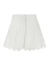 SCARLETT POPPIES WHITE SHORTS WITH TRIMMED EDGES IN TECHNO FABRIC WOMAN
