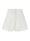 Scarlett Poppies White Shorts With Trimmed Edges In Techno Fabric Woman In White