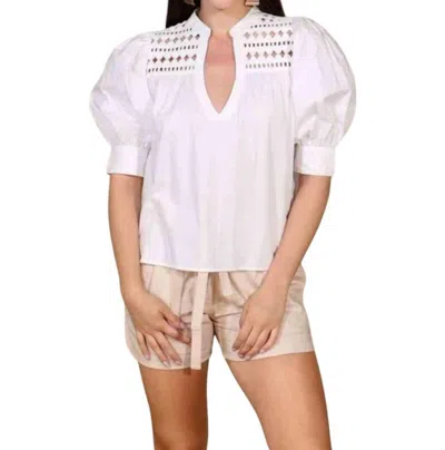 Scarlett Poppies Cotton Poplin Top In White