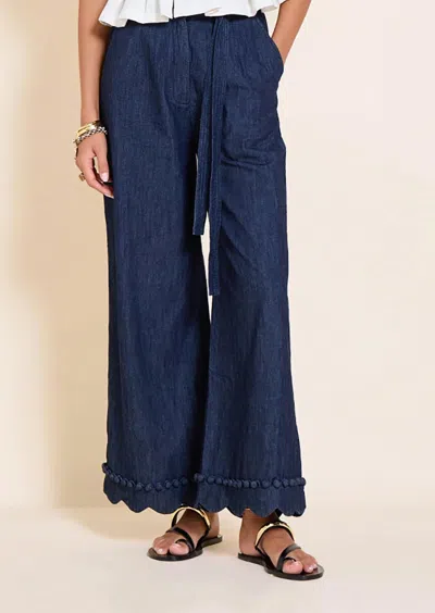 Scarlett Poppies Denny Trouser In Dark Denim In Blue