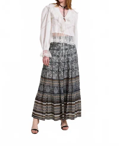 Scarlett Poppies Drift Skirt In Vanilla/olive/black In Multi