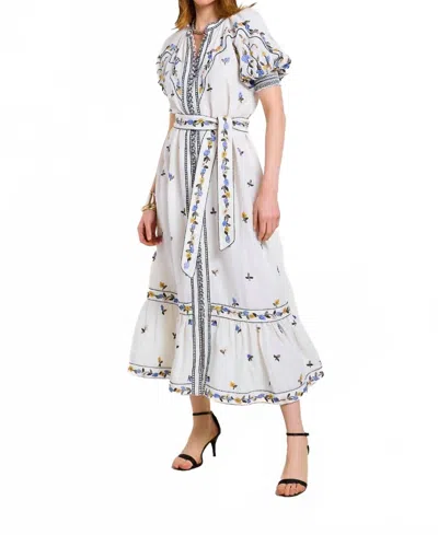 Scarlett Poppies Fia Long Dress In Vanilla In White