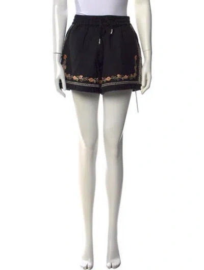 Pre-owned Scarlett Poppies Floral Print Mini Shorts In Black