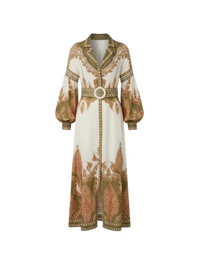 Scarlett Poppies Florista Paisley-print Dress In White