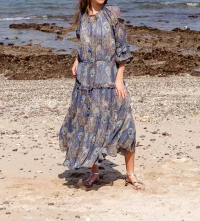 Scarlett Poppies Infinite Minds Midi Dress In Peacock In Blue