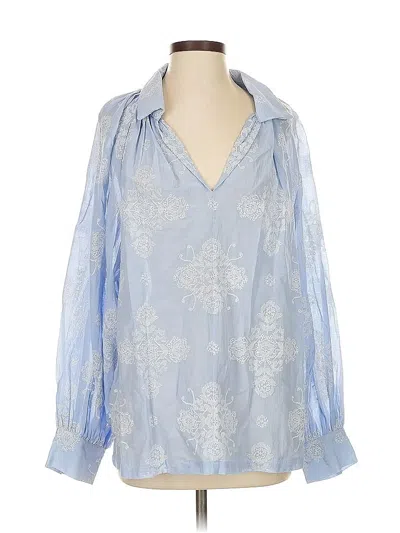 Scarlett Poppies Long Sleeve Blouse In Blue
