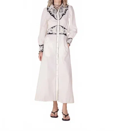 Scarlett Poppies Mariposa Long Dress In Vanilla In White