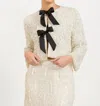 Scarlett Poppies Massima Sequin And Beads Jacket In Beige In Neutral