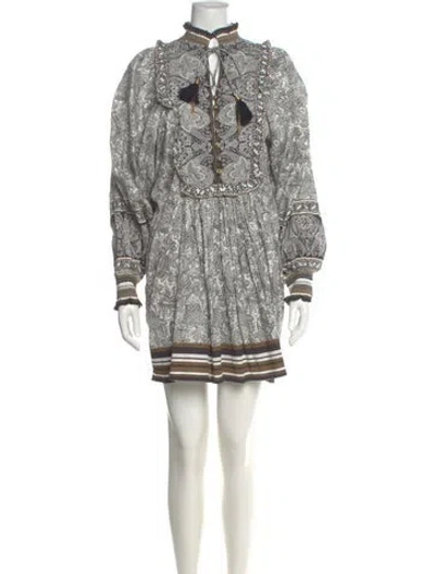 Pre-owned Scarlett Poppies Paisley Print Mini Dress W/ Tags In Multi