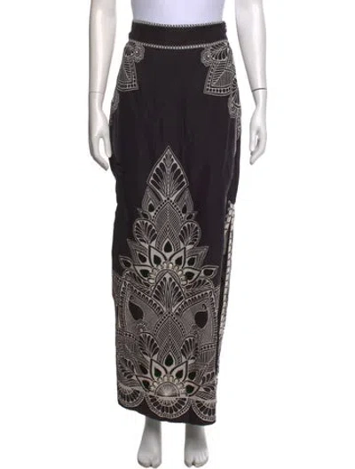 Pre-owned Scarlett Poppies Patterned Long Skirt W/ Tags In Black