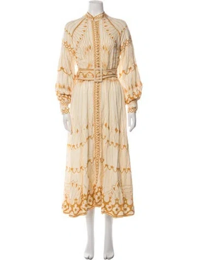 Pre-owned Scarlett Poppies Printed Long Dress In Yellow