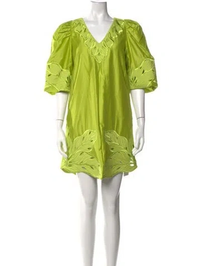 Pre-owned Scarlett Poppies Printed Mini Dress In Green