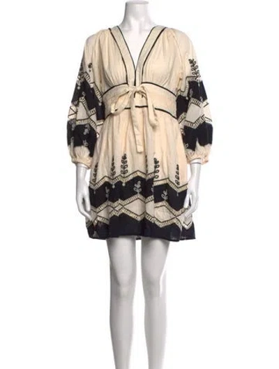 Pre-owned Scarlett Poppies Printed Mini Dress In Neutrals