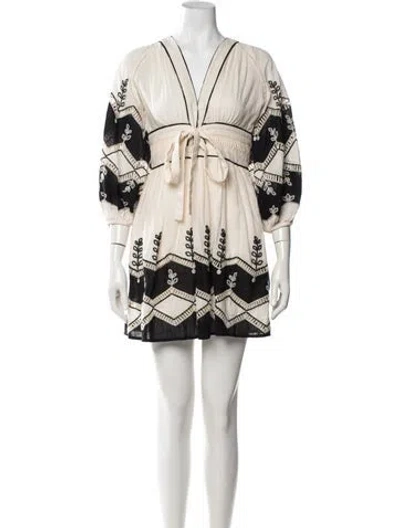 Pre-owned Scarlett Poppies Printed Mini Dress W/ Tags In Neutrals