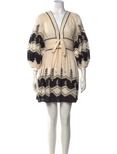 Pre-owned Scarlett Poppies Printed Mini Dress W/ Tags In Neutrals