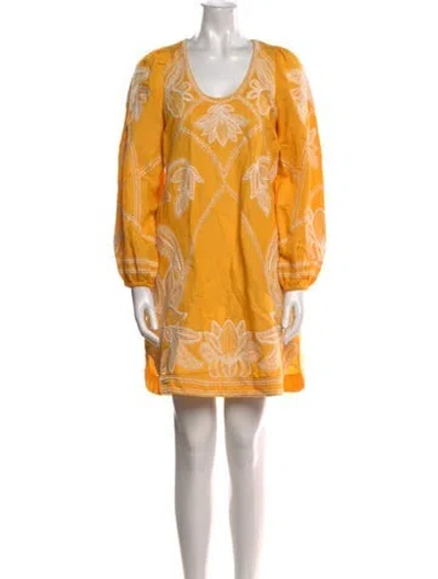 Pre-owned Scarlett Poppies Printed Mini Dress W/ Tags In Yellow