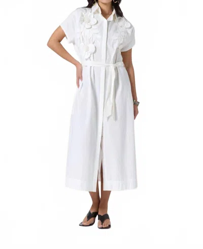 Scarlett Poppies Saelina Midi Dress In Papyrus In White