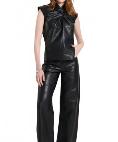 Scarlett Poppies Simone Leather Top In Onyx In Black