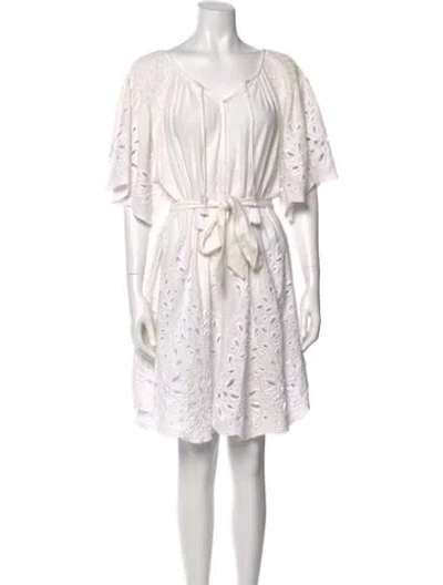 Pre-owned Scarlett Poppies Striped Knee-length Dress In White