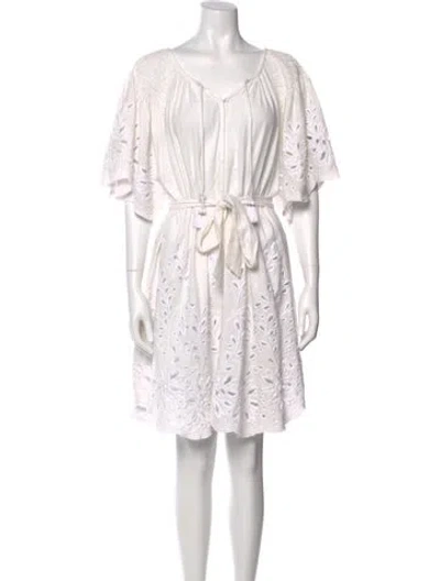 Pre-owned Scarlett Poppies Striped Mini Dress In White