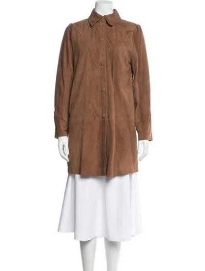 Pre-owned Scarlett Poppies Suede Coat In Brown