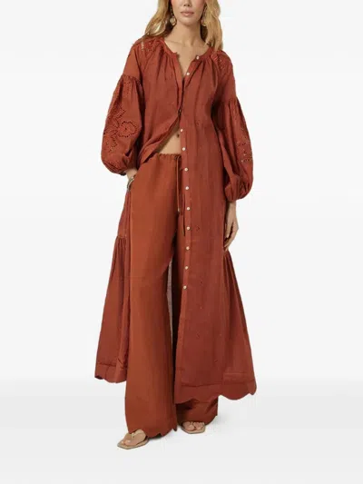 Scarlett Poppies Sunshine Babe Maxi Dress In Brown