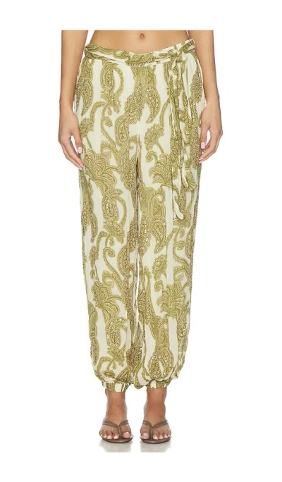 Scarlett Poppies Tibet Paisley Trouser In Green