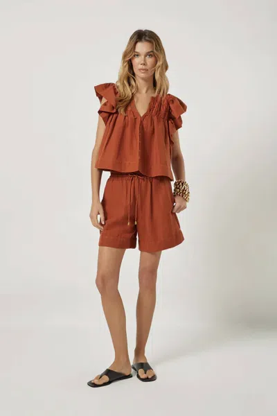 Scarlett Poppies Utrika Shorts In Arabian Spice In Orange