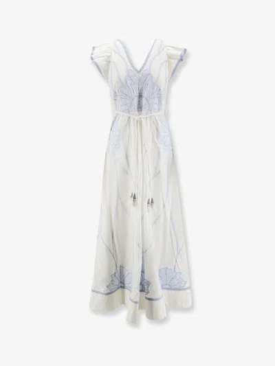 Scarlett Poppies Vittorio Cotton Long Dress In Animal Print