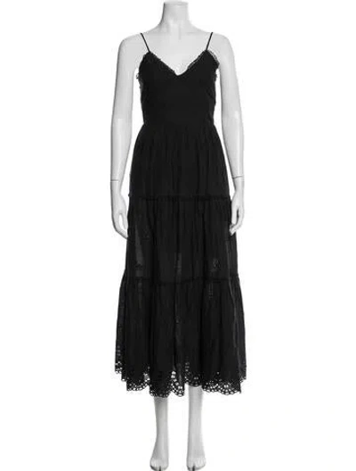 Pre-owned Scarlett Poppies V-neck Long Dress In Blue