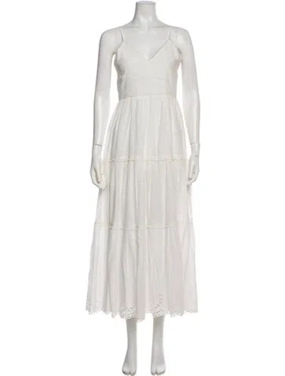 Pre-owned Scarlett Poppies V-neck Long Dress W/ Tags In Neutral