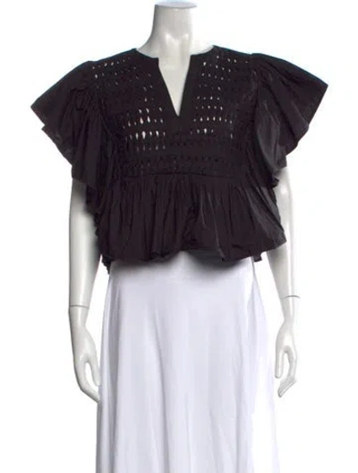Pre-owned Scarlett Poppies V-neck Sleeveless Top In Black
