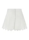 Scarlett Poppies White Shorts With Trimmed Edges In Techno Fabric Woman In White