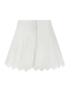 Scarlett Poppies White Shorts With Trimmed Edges In Techno Fabric Woman In White