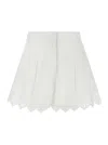Scarlett Poppies White Shorts With Trimmed Edges In Techno Fabric Woman In White