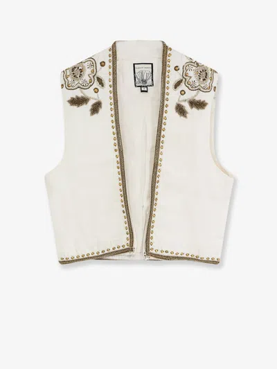 Scarlett Poppies Wolvrine Cotton Vest In Neutral