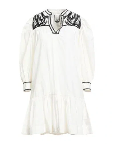 Scarlett Poppies Woman Mini Dress Ivory Size S Cotton In White