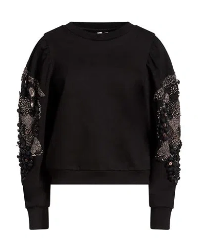 Scarlett Poppies Woman Sweatshirt Black Size M Cotton